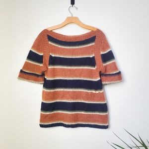 Calypso St. Barth Short Sleeve Striped Sweater